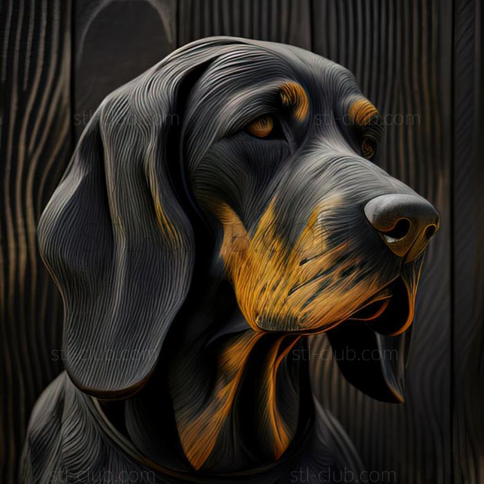 st Black and tan Coonhound dog